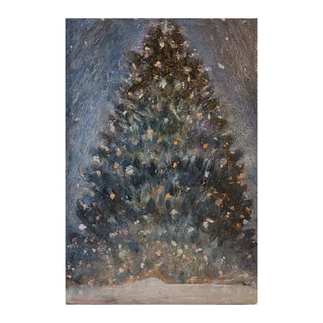 “青いオーロラと星屑のクリスマスツリー”