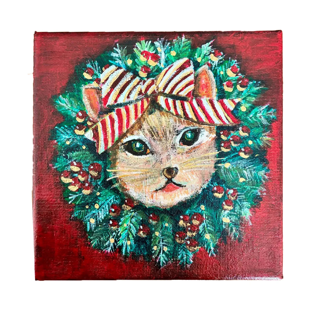 “ライオンになりたい猫とクリスマスリース”