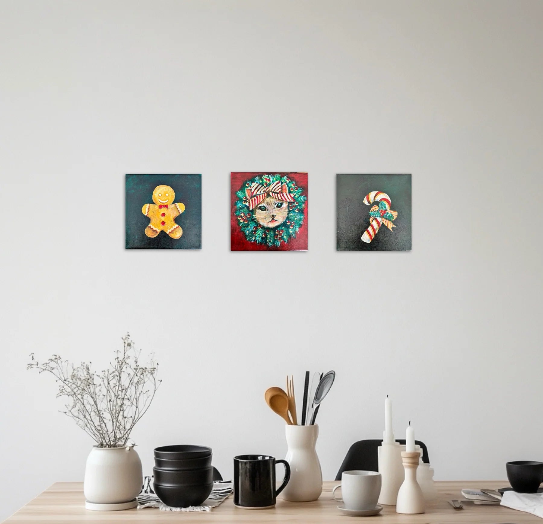 “ライオンになりたい猫とクリスマスリース”